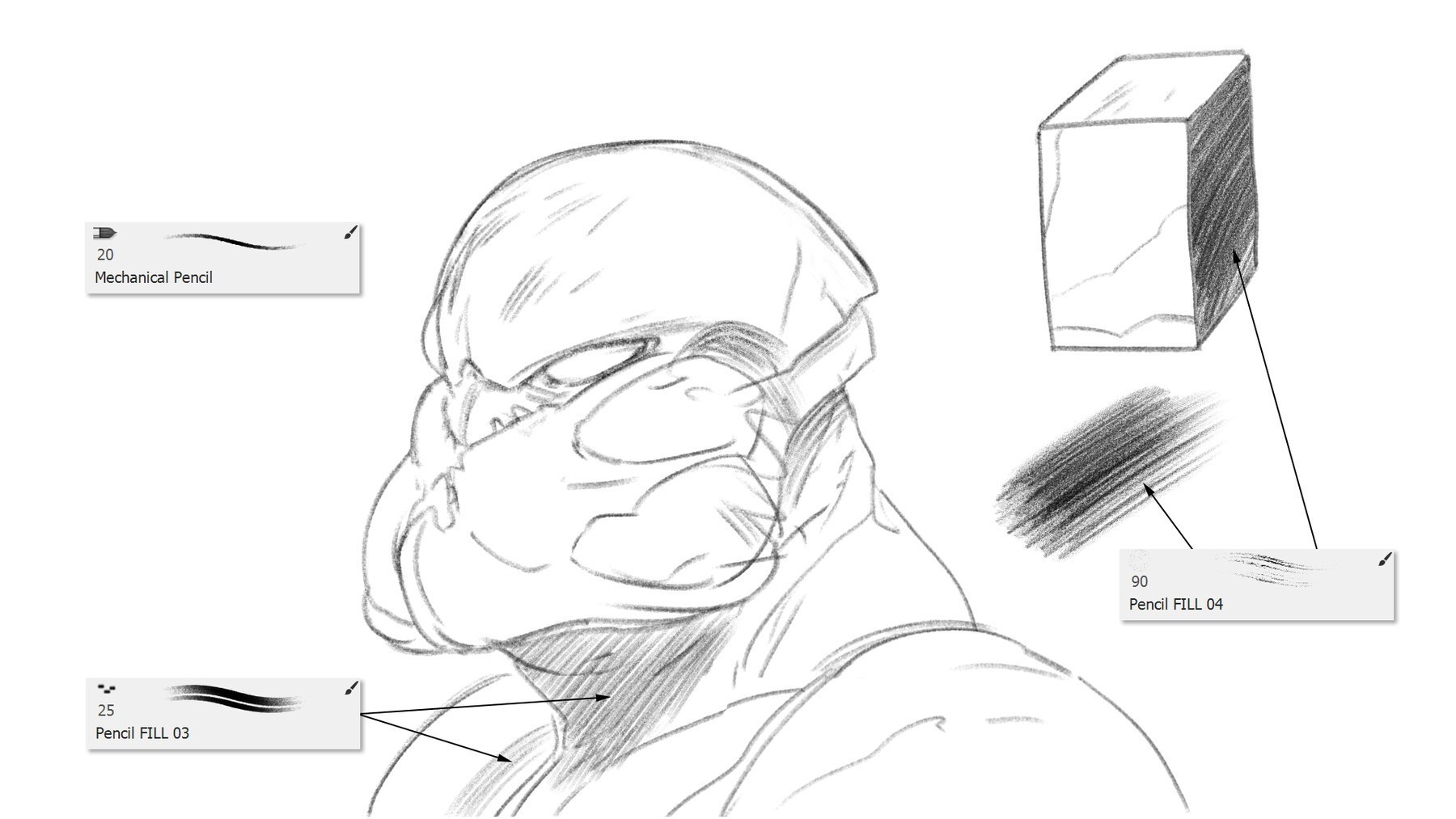 70+高仿素描铅笔PS笔刷